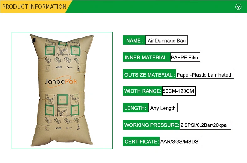 Free Sample Cushion Waterproof Dunnage Air Bag for Container