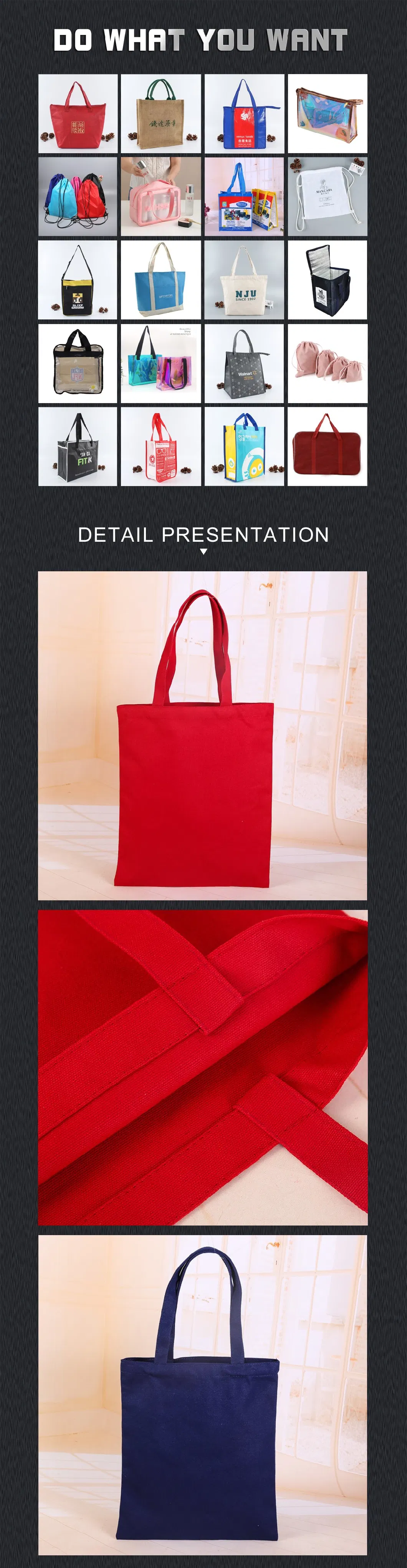 Wholesale Custom Tote Bag with Printed Logo Canvas Shopper Bag