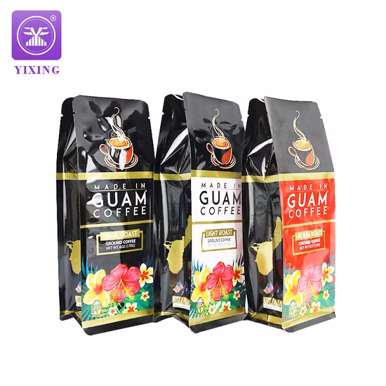 Yixing Flat Bottom Cafe Food Packaging Bag Valve Coffee Bag
