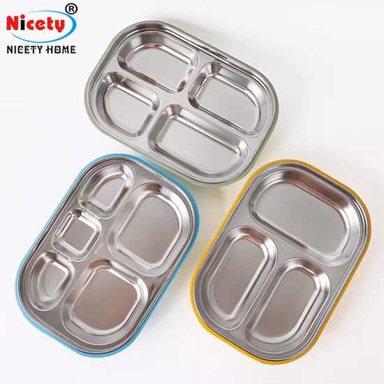 2023 Square Stainless Steel Food Storage Container Plastic Kids Bento Lunch Box